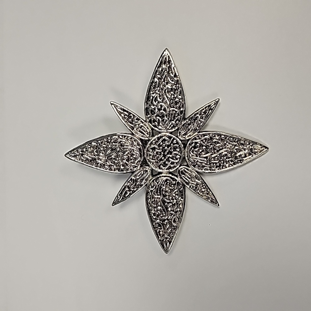 John Hardy Silver Filigree Starburst Brooch